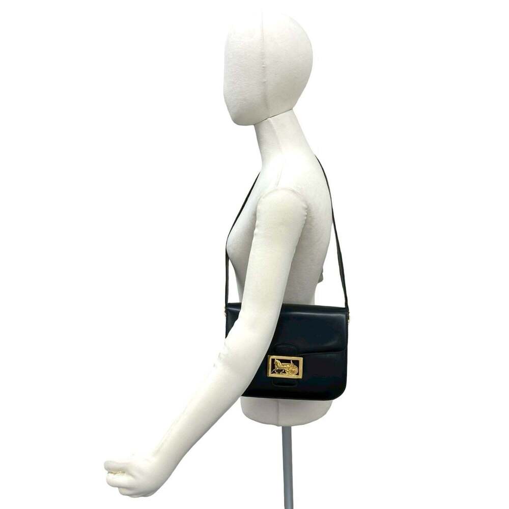 CELINE Vintage Logo Carriage Hardware Calf Leather Genuine Shoulder Bag Pouch... - Picture 2 of 10